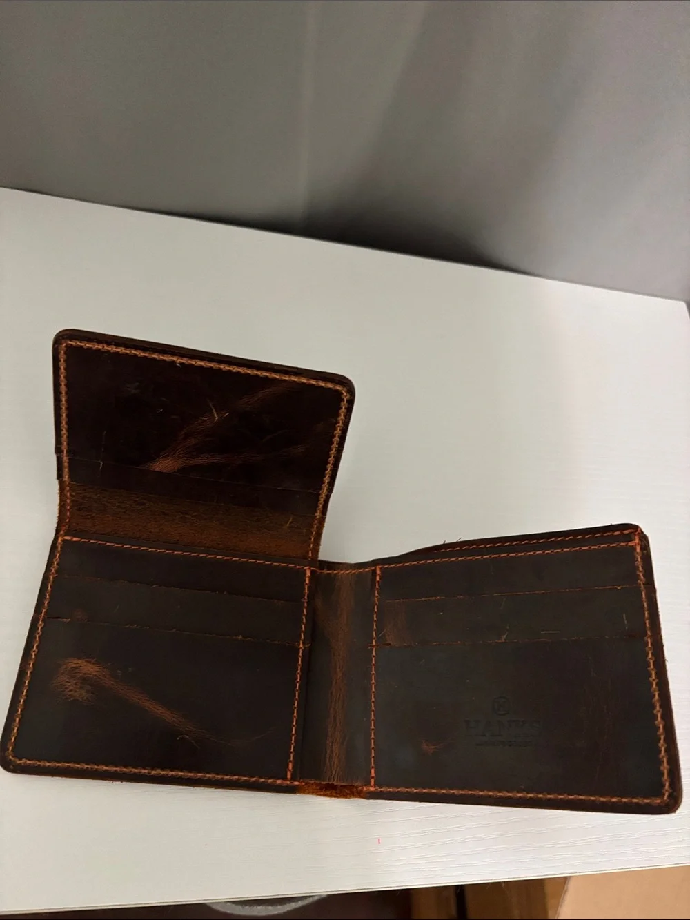 Hanks Leather Goods Powell Bison Bifold with ID Window Fold Over Wallet